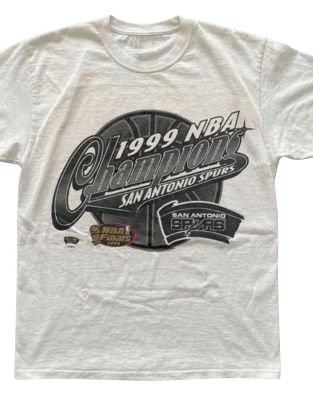 White 1999 NBA Champions San Antonio Spurs Graphic Tee